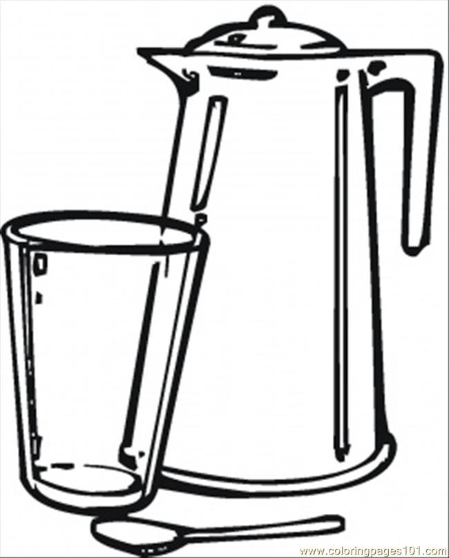 Coloring Pages Teapot And Glass (Other > Kitchenware) - free ...