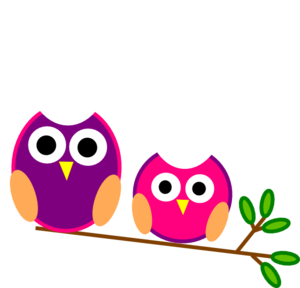 Cute Pink And Purple Owls clip art - vector clip art online ...
