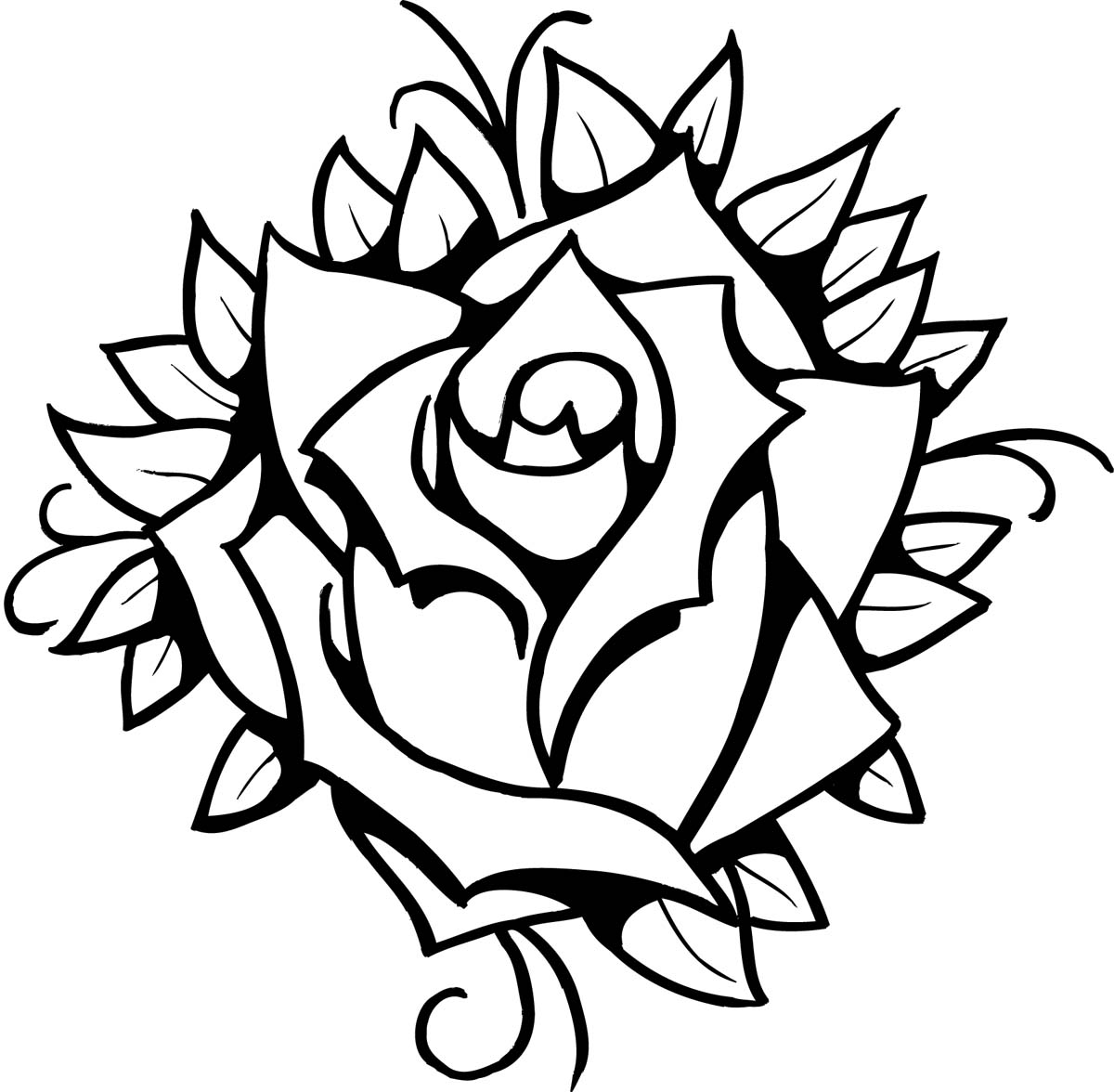 Rose Line Drawing - ClipArt Best