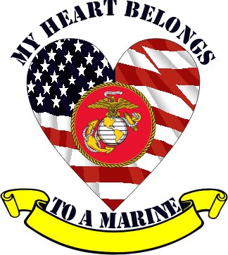 My Heart Belongs to a Marine with Marine Corps Emblem Custom Tshirt