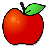 Red apple with leaf.svg