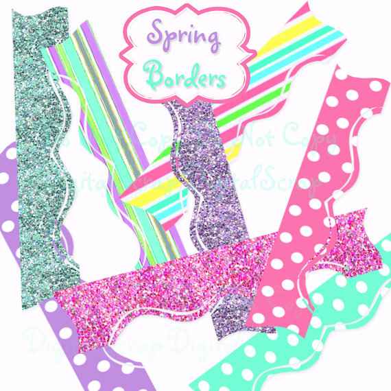 Buy 1 Get 1 Free Spring Glitter Polkadot Stripes by digitalscrap