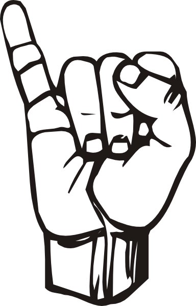 Sign Language I clip art Free Vector
