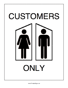 Printable Restrooms for Customers Only Sign