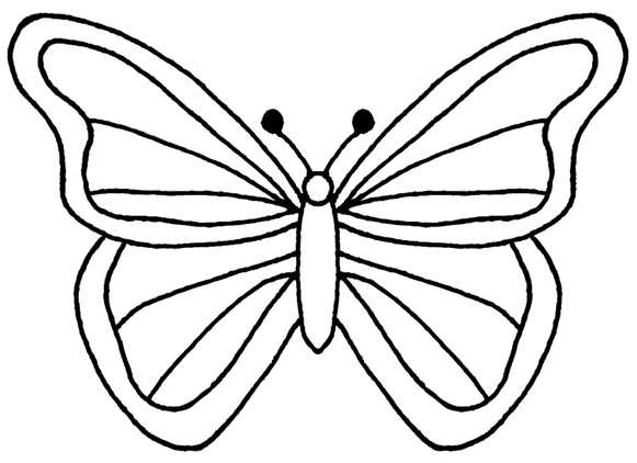 Butterfly Outline Template | Free coloring pages