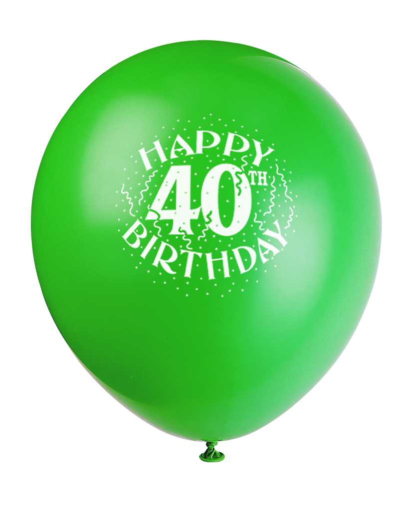 Happy 40th Birthday" Latex Balloons | Partys R Us