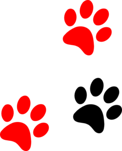 Red cougar print clipart