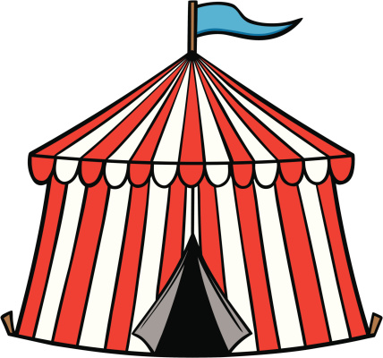 Circus Tent Background Cartoon Clip Art, Vector Images ...