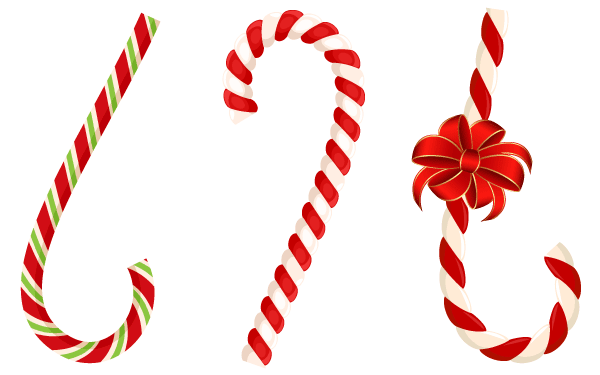 Vector Christmas Candy Cane with Red Bow | Download Free Vector ...