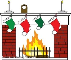 Animated christmas fireplace clipart