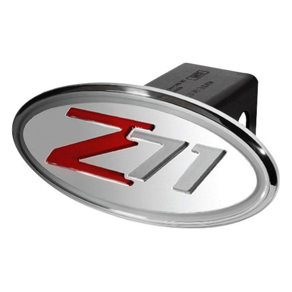 DefenderWorxÂ® 34015 - Oval Hitch Cover with Red / Silver Z71 Logo
