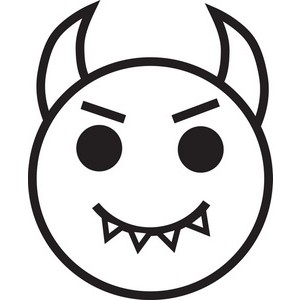Evil Clipart Image - Evil Smiley Face With Horns - Polyvore