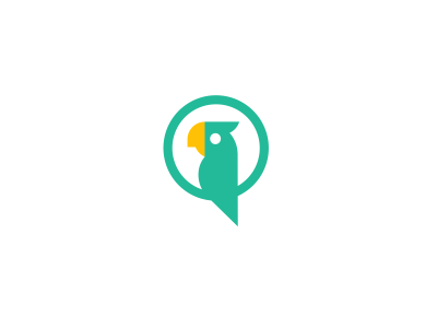Parrot / chat bubble / logo design by Deividas Bielskis - Dribbble