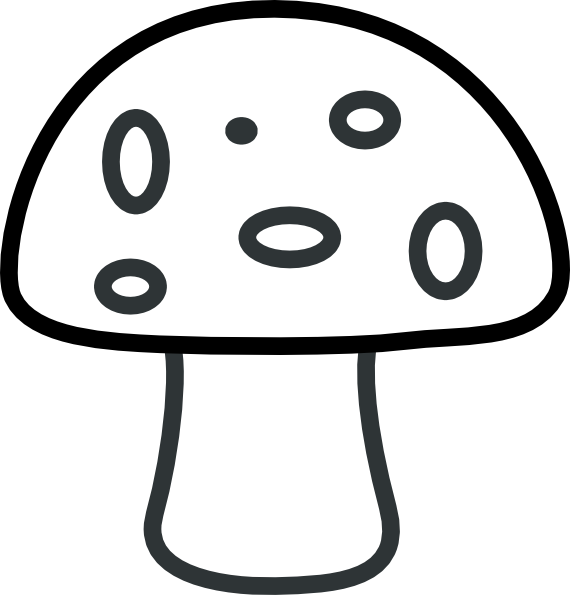 Black And White Mushroom Clipart