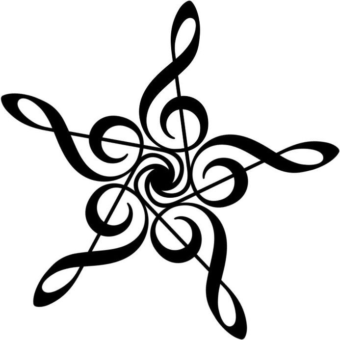 Flower Treble Clef Tattoos Clipart - Free to use Clip Art Resource
