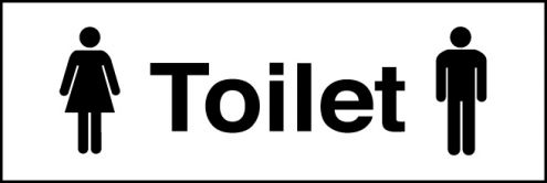 Unisex Toilet Sign Rigid Plastic 300 x 100mm(7061) : Safety Signs ...