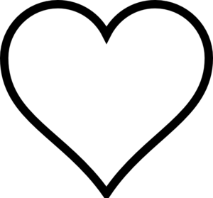 Black line heart clipart