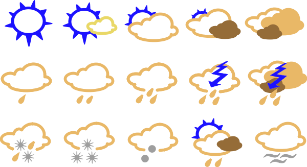 simple weather symbols - vector Clip Art