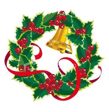 Cartoon christmas wreath clipart