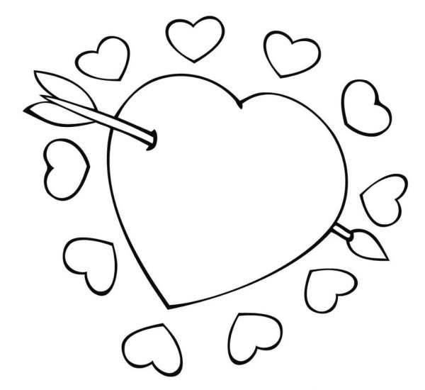 cupid coloring pages hearts cupid on heart coloring page cupid ...
