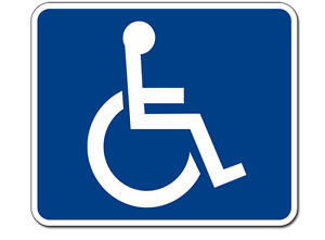 4x5 inch BLUE &amp; WHITE Wheelchair Access Sticker - handicapped ...