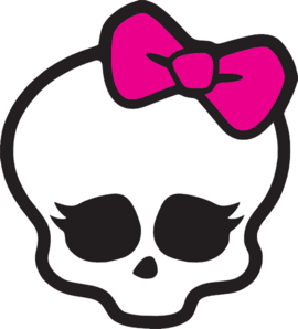 Skull with bow clipart