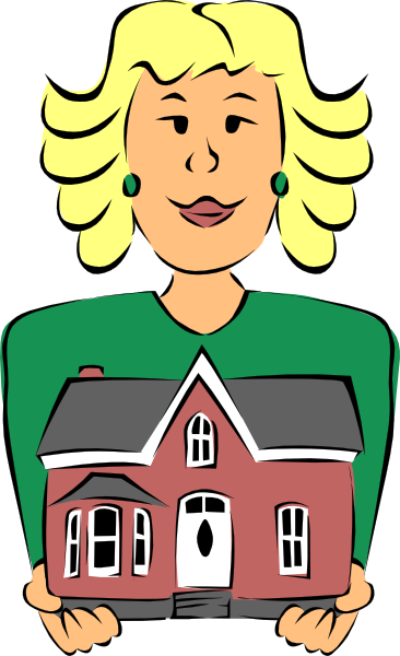 Real Estate Agent Holding House clip art Free Vector