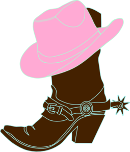 Cowgirl Boots and pink Cowgirl Hat by 1