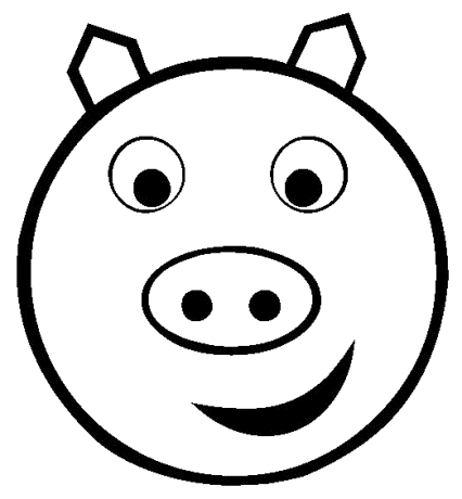Free Pig Coloring Pages Clipart, 1 page of Public Domain Clip Art