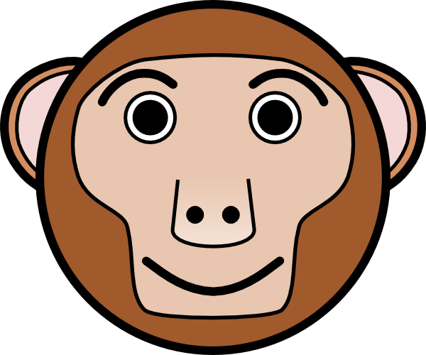 Monkey Rounded Face Clip Art - vector clip art online ...
