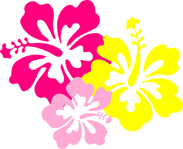 Hibiscus Pink Yellow clip art - vector clip art online, royalty ...