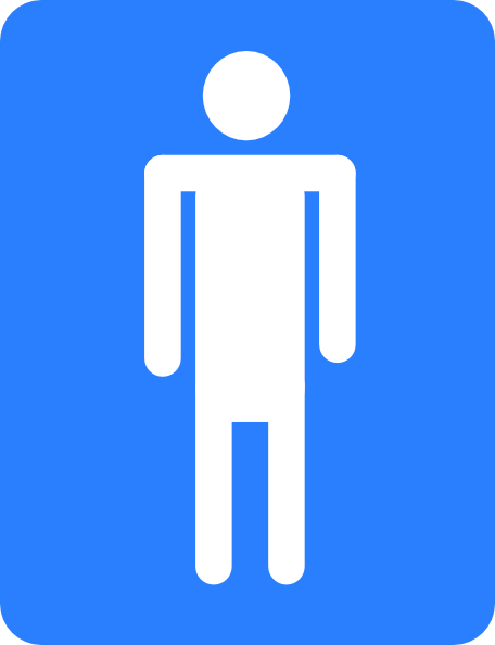 Men Bathroom Blue Sign Clip Art - vector clip art ...