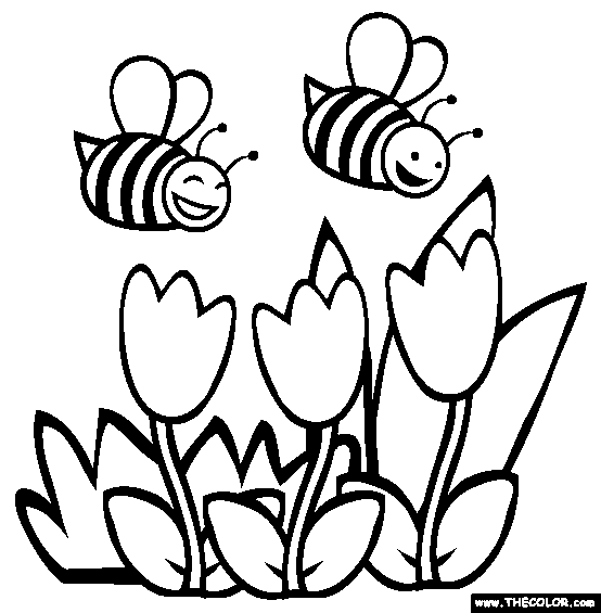Bees Coloring Page | Free Bees Online Coloring