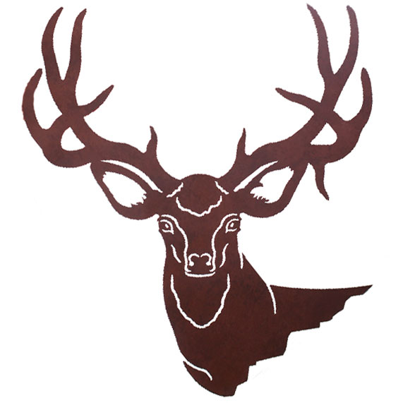 Mule Deer Head 27" x 30" Steel Wall Art by Ironwood Industries ...