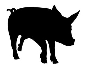 Pig Silhouette 2 Decal Sticker