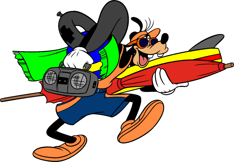 Mickey Mouse's pal Goofy at Beach Clipart Picture Image --> Disney-