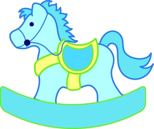 Rocking Horse Clipart Image - Baby blue rocking horse for a little ...