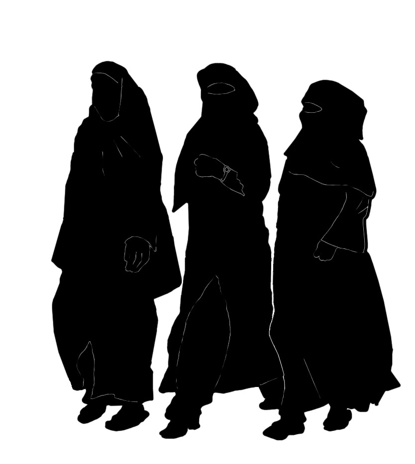 Stock Pictures: Women in Burkhas - Silhouettes