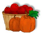 Food clip art of baskets of apples with two pumpkins in front of ...