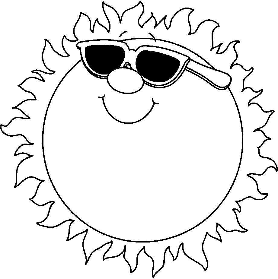 summer clipart black and white - photo #1