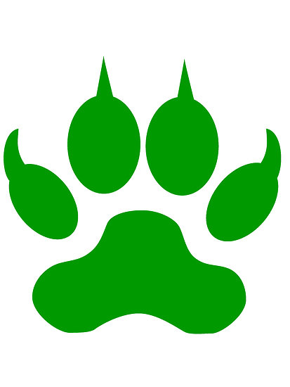 Green Wolf Paw Print" by kwg2200 | Redbubble