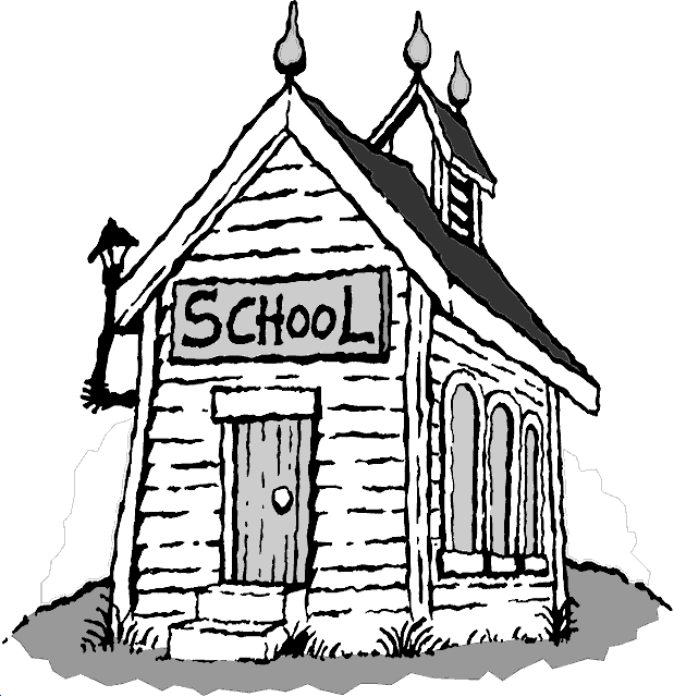 free black and white school house clipart - photo #46