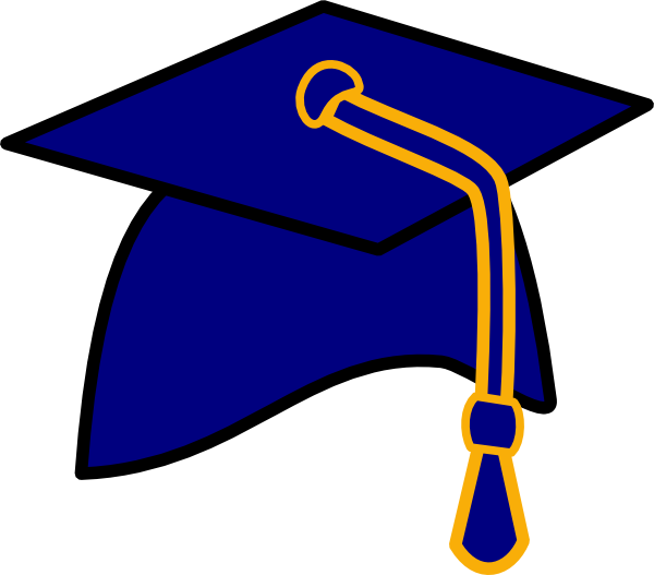 Blue graduation cap clipart