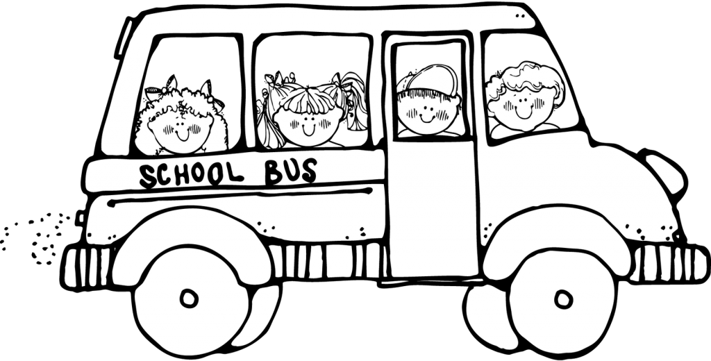 free school bus clipart black white - photo #5