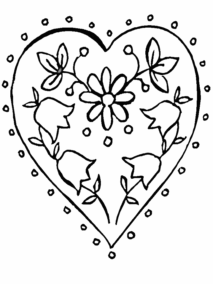 flowers or hearts Colouring Pages