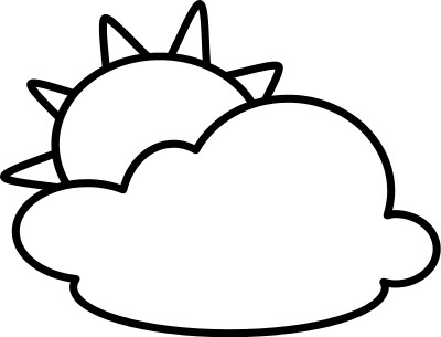 Sun and clouds clipart black and white - ClipartFox