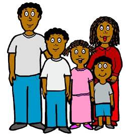 Black Church Family Clipart