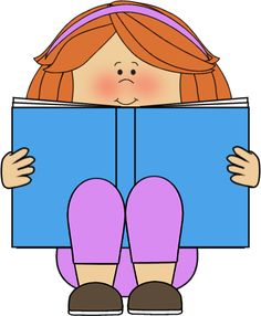 Child reading clipart