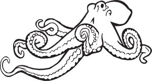 Coloring Book Octopus clip art Free Vector / 4Vector