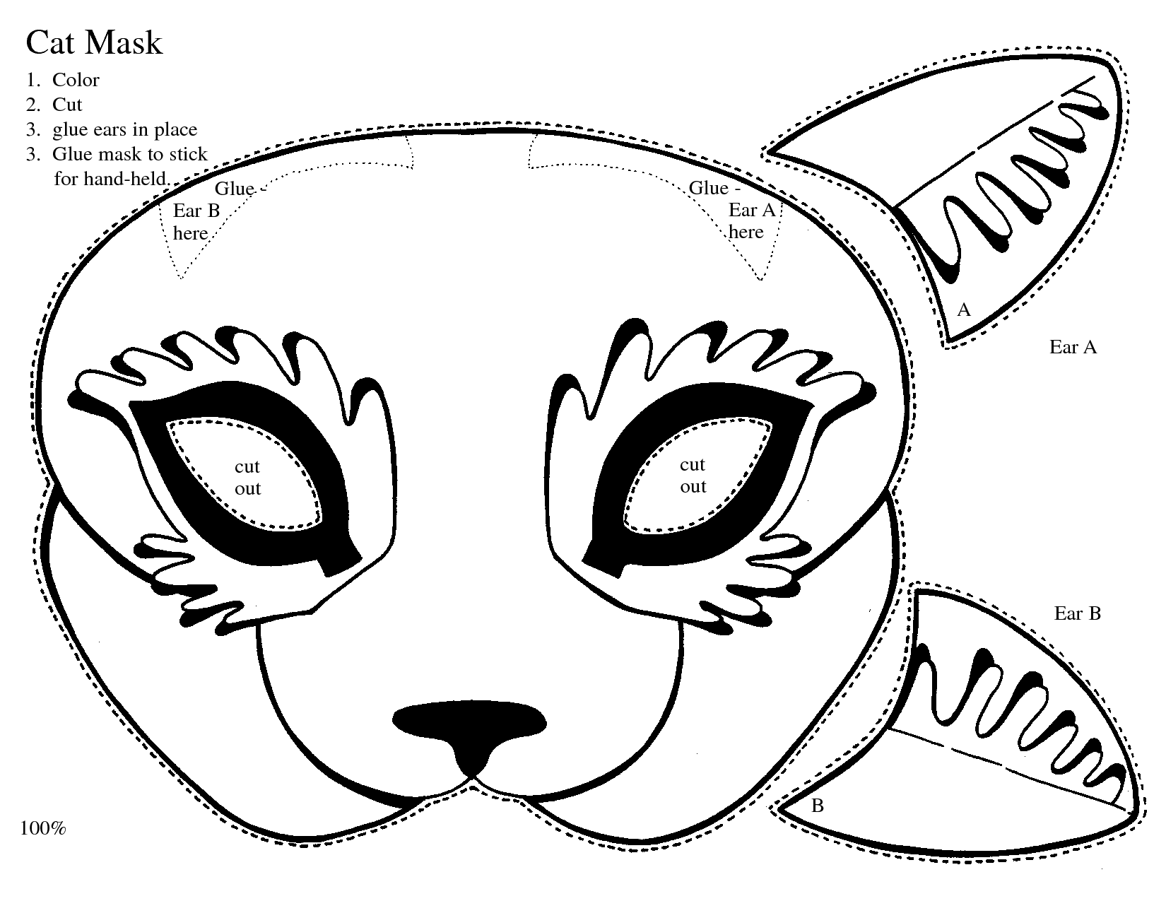 child cat masks Colouring Pages (page 2)